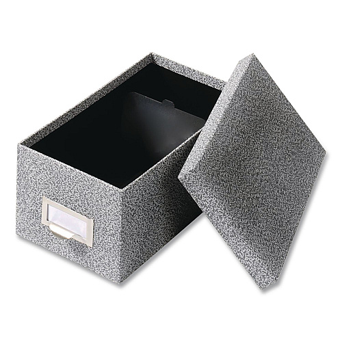 Pendaflex Index Card File Box, Holds 1,000 4 x 6 Cards, 6.63 x 11.63 x 5, Fiberboard, Black Agate (94BLA)