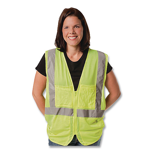 PIP ANSI Class 2 Hook and Loop Safety Vest, Large, Lime (302MVGLYL)