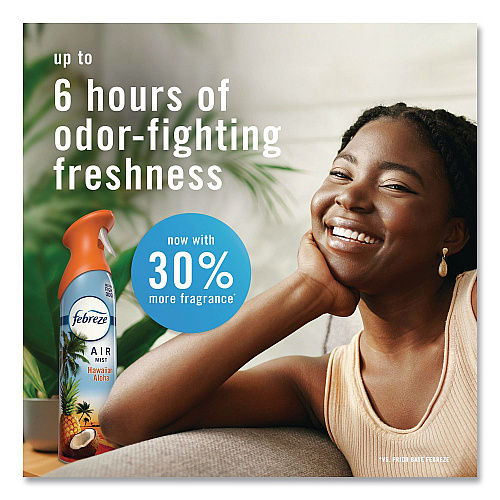 Febreze AIR, Hawaiian Aloha, 8.1 oz Aerosol Spray, 6/Carton (21385)