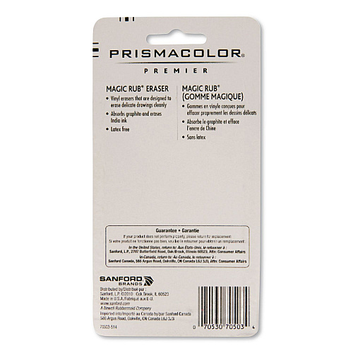 Prismacolor MAGIC RUB Eraser, For Pencil/Ink Marks, Rectangular Block, Medium, Off White, 3/Pack (70503)