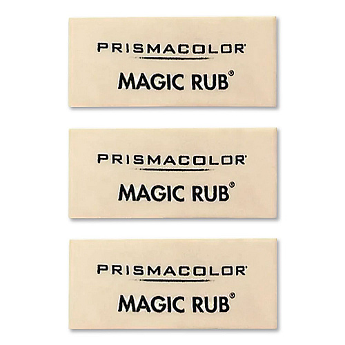 Prismacolor MAGIC RUB Eraser, For Pencil/Ink Marks, Rectangular Block, Medium, Off White, 3/Pack (70503)