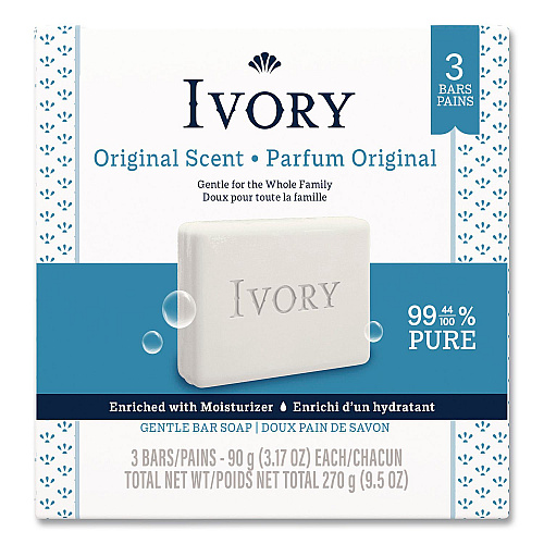 Ivory Individually Wrapped Bath Soap, Original Scent, 3.1 oz, 72/Carton (22302)