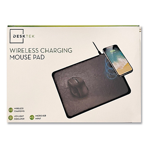 Vivitar DeskTek TapCharge Mousepad, Qi Wireless Charging, Black (TEK8047)