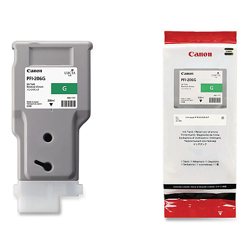 Canon 5310B001AA (PFI-206G) Ink, 2,200 Page-Yield, Green