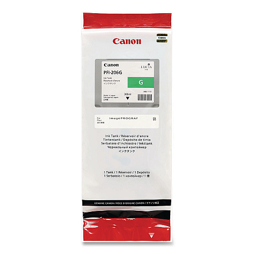 Canon 5310B001AA (PFI-206G) Ink, 2,200 Page-Yield, Green