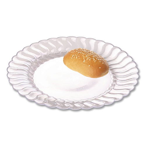 Fineline Settings Flairware Flared Dessert Plate, 6" dia, Clear, 180/Carton (206CL)