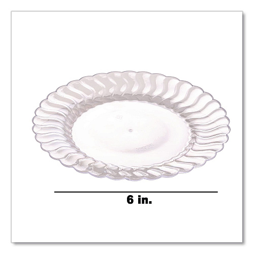 Fineline Settings Flairware Flared Dessert Plate, 6" dia, Clear, 180/Carton (206CL)