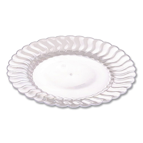 Fineline Settings Flairware Dinner Plate, 10.25" dia, Clear, 144/Carton (210CL)