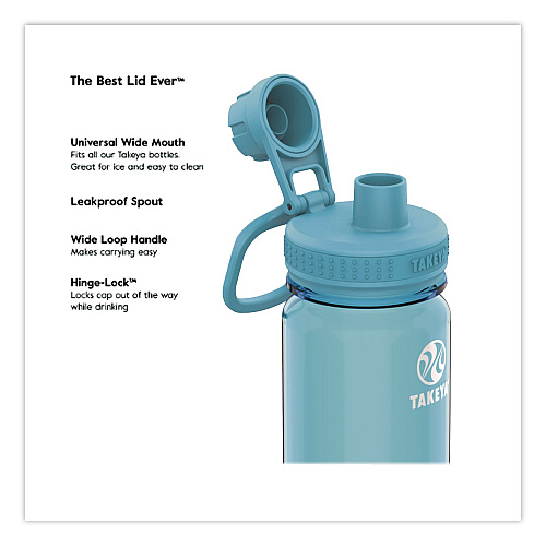 TAKEYA Tritan Plastic Water Bottle, 24 oz, Breezy Blue (50401)