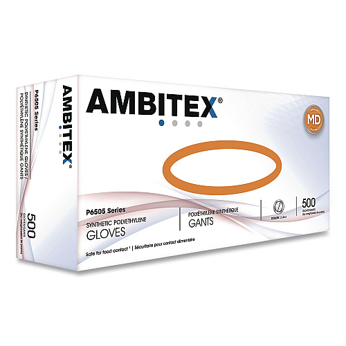 AMBITEX V200 Series Powder-Free Vinyl Exam Gloves, Small, 4 mil Thick, 9" Long, Clear, 100/Box, 10 Boxes/Carton (VSM200CT)
