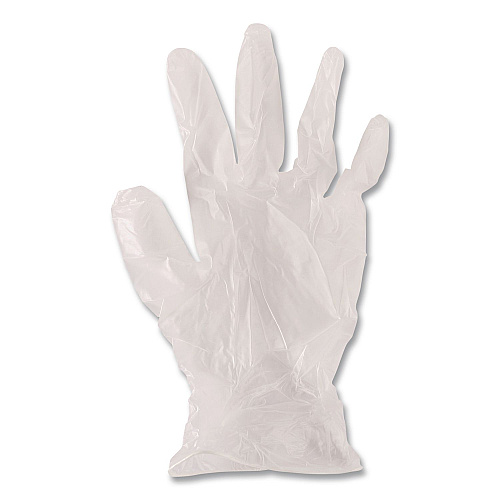 AMBITEX V200 Series Powder-Free Vinyl Exam Gloves, Small, 4 mil Thick, 9" Long, Clear, 100/Box, 10 Boxes/Carton (VSM200CT)