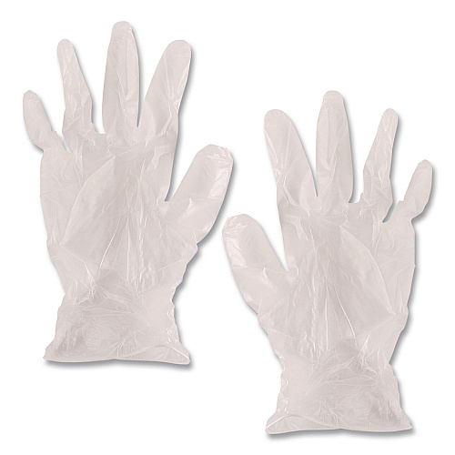 AMBITEX V200 Series Powder-Free Vinyl Exam Gloves, Small, 4 mil Thick, 9" Long, Clear, 100/Box, 10 Boxes/Carton (VSM200CT)