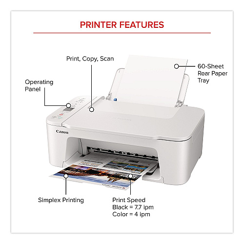 Canon PIXMA TS3720 Inkjet Printer, Copy/Print/Scan (6671C022)
