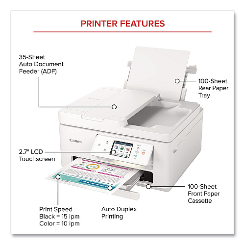 Canon PIXMA TR7820 Inkjet Printer, Copy/Print/Scan (6258C002)