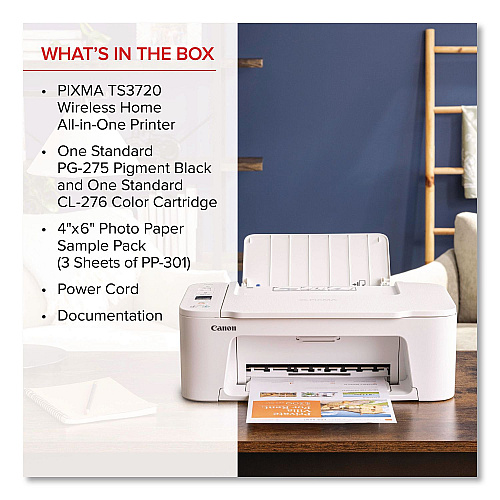 Canon PIXMA TS3720 Inkjet Printer, Copy/Print/Scan (6671C022)