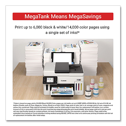 Canon MegaTank GX6120 All-in-One Printer, Copy/Print/Scan (6882C002)