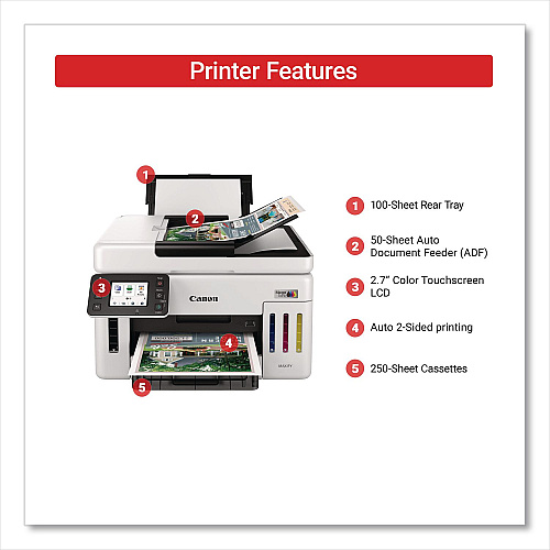Canon MegaTank GX6120 All-in-One Printer, Copy/Print/Scan (6882C002)