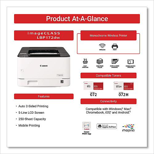 Canon imageCLASS LBP172DW Wireless Laser Printer (6353C004)