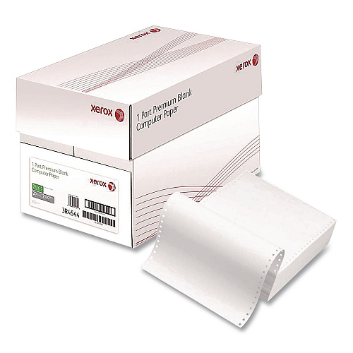 Xerox Premium Continuous Print Computer Paper, 1-Part, 92 Bright, 20 lb Bond Weight, 9.5 x 11, 2,300/Carton (266841)