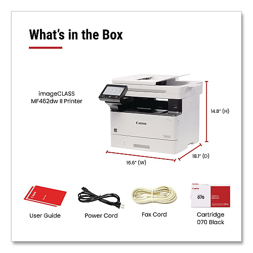 Canon imageCLASS MF462dw II Laser Printer, Copy/Fax/Print/Scan (7188C015)