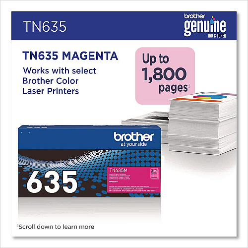 Brother TN635 Toner, 1,800 Page-Yield, Magenta (TN635M)