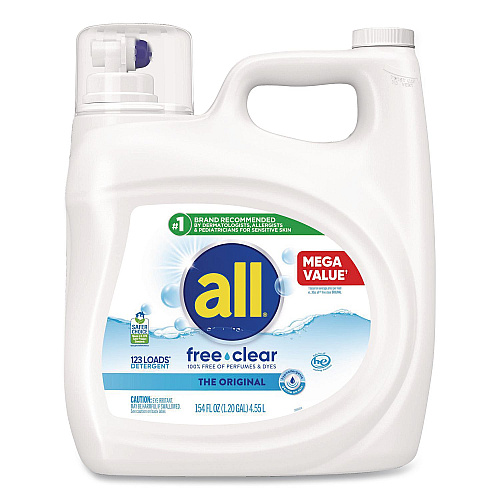 All Free Clear HE Laundry Detergent, 154 oz Bottle, 2/Carton (47465)