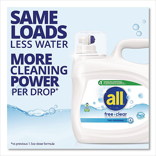 All Free Clear HE Laundry Detergent, 154 oz Bottle, 2/Carton (47465)
