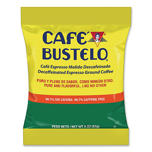 Cafe Bustelo Decaffeinated Espresso Ground Coffee, 2 oz Fraction Pack, 30/Carton (11244)