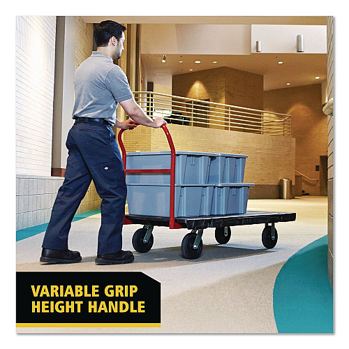 Rubbermaid Commercial Platform Truck with 8" TPR Casters, 2,000 lb Capacity, 30 x 60 x 7, Black (4466BLA)