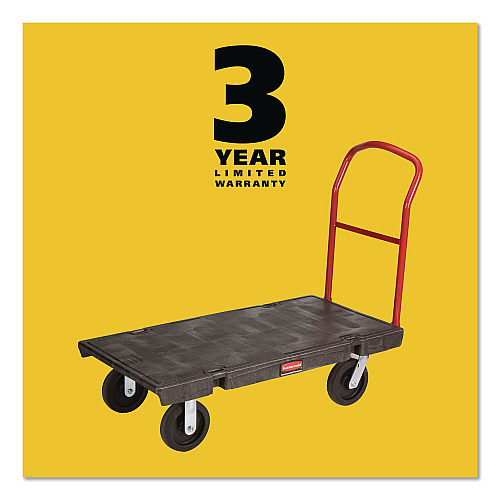 Rubbermaid Commercial Platform Truck with 8" TPR Casters, 2,000 lb Capacity, 30 x 60 x 7, Black (4466BLA)