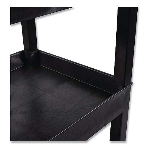 Luxor TUFFY XL Three-Shelf Heavy-Duty Multipurpose Utility Cart, Plastic, 375 lb Capacity, 35.25" x 18" x 37.25", Black (EC111HDB)