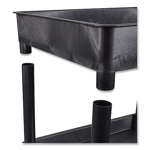 Luxor ENDURA Two-Shelf Utility Cart, Plastic, 300 lb Capacity, 26.5" x 18.5" x 37.5", Black (STC11B)