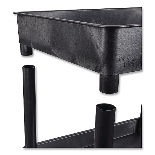 Luxor ENDURA Three-Shelf Utility Cart, Plastic, 300 lb Capacity, 26.5" x 18.5" x 39.25", Black (STC111B)