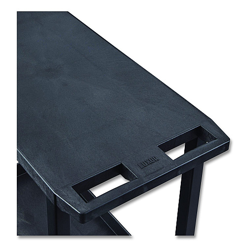 Luxor TUFFY XL Two-Shelf Multipurpose Utility Cart, Plastic, 400 lb Capacity, 35.25" x 18" x 33, Black (EC22B)