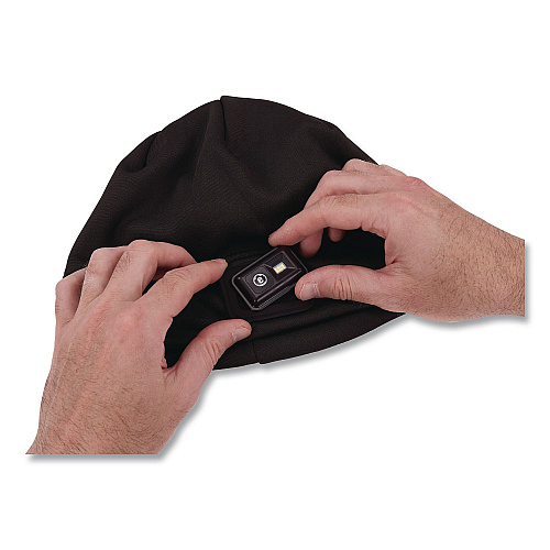 ergodyne N-Ferno 6801 Winter Skull Cap with LED Rechargeable Light, Fleece, One Size Fits Most, Black (16792)