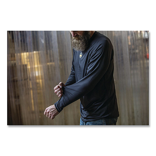 ergodyne N-Ferno 6435 Midweight Long Sleeve Base Layer Shirt, Small, Black (40202)