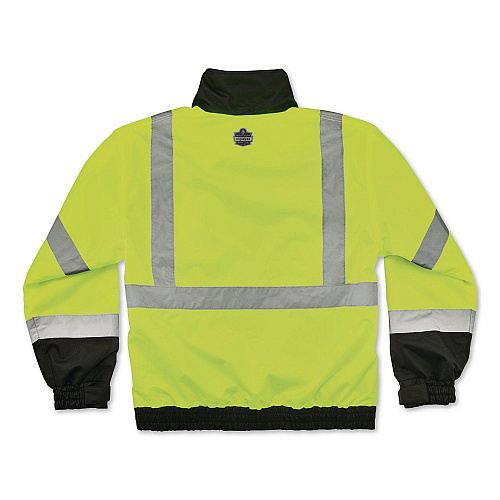 ergodyne GloWear 8379 Class 3 Hi-Vis Fleece Lined Bomber Jacket, X-Small, Lime (24471)
