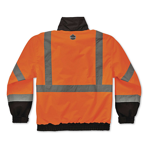 ergodyne GloWear 8379 Class 3 Hi-Vis Fleece Lined Bomber Jacket, X-Small, Orange (24461)
