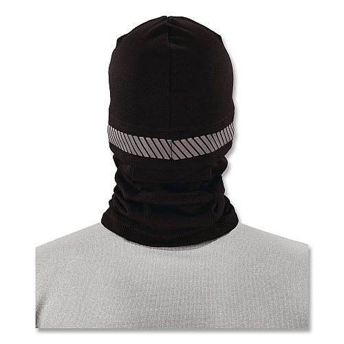 ergodyne N-Ferno 6831 Reflective Balaclava Face Mask 3-in-1, Polyester, One Size Fits Most, Black (16861)