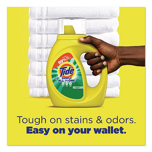 Tide Simply All-In-One Liquid Laundry Detergent, Daybreak Fresh Scent, 25 oz Bottle, 6/Carton (90391)