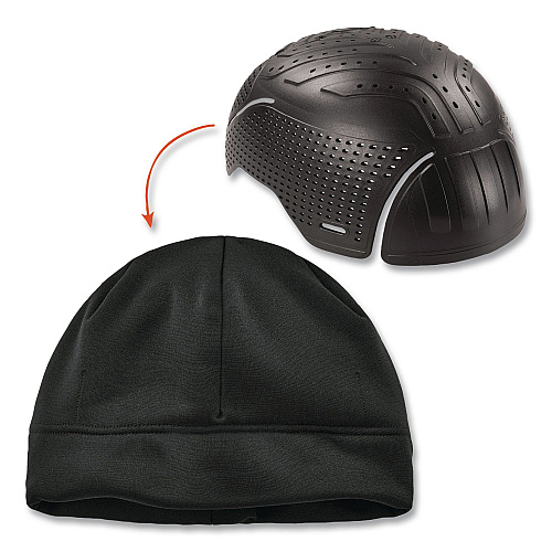 ergodyne N-Ferno 6808ZI Zippered Winter Beanie Hat with Bump Cap, One Size Fits Most, Black (16911)