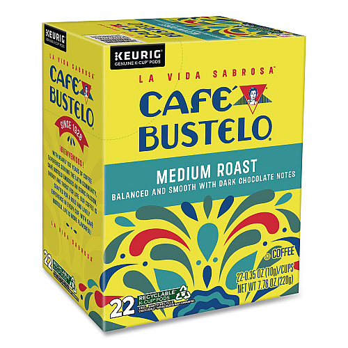 Cafe Bustelo Medium Roast K-Cups, 22/Box (2861)