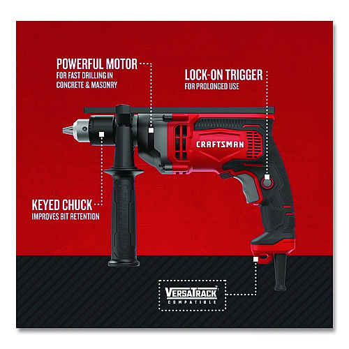 CRAFTSMAN 7 Amp 1/2" Corded Hammer Drill (Reconditioned) (CMED741R)