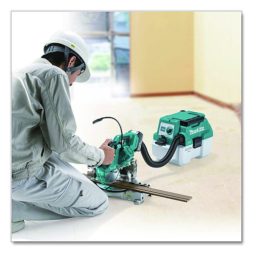 Makita LXT 18 V Li-Ion HEPA Dust Extractor/Vacuum (Tool Only), 2 gal Tank Capacity, Black/Teal/White (XCV11Z)