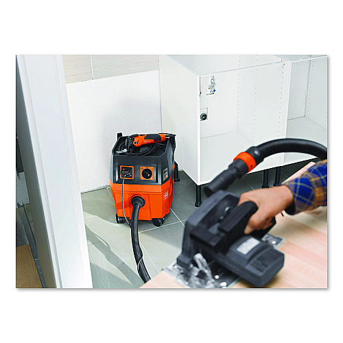 Fein Turbo I PRO Set HEPA Wet/Dry Dust Extractor Vacuum, 5.8 gal Tank Capacity, Orange/Black (92037060990)