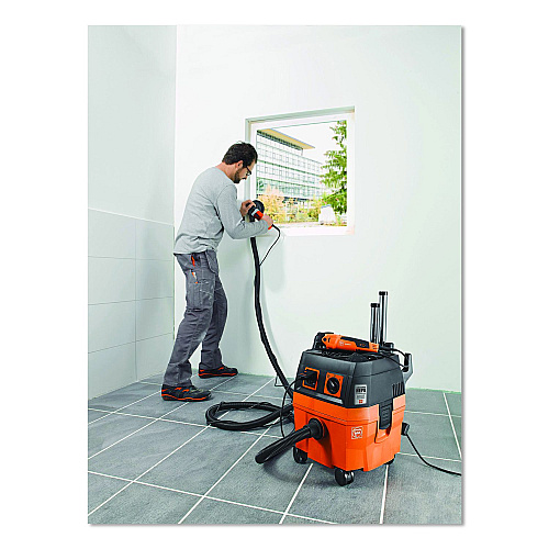 Fein Turbo I PRO Set HEPA Wet/Dry Dust Extractor Vacuum, 5.8 gal Tank Capacity, Orange/Black (92037060990)
