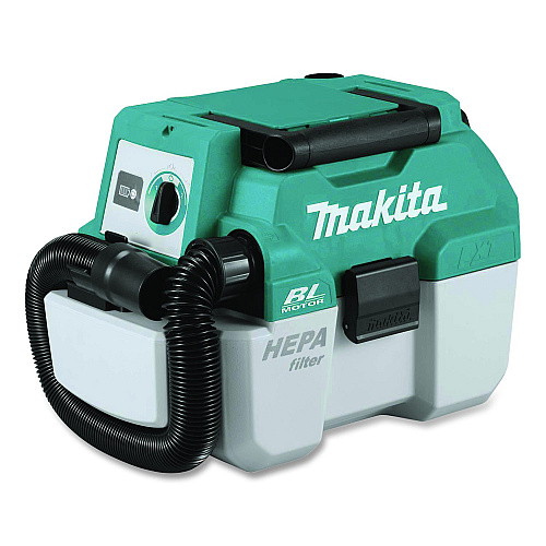 Makita LXT 18 V Li-Ion HEPA Dust Extractor/Vacuum (Tool Only), 2 gal Tank Capacity, Black/Teal/White (XCV11Z)