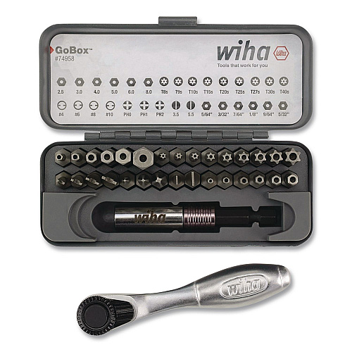 Wiha 32-Piece GoBox Security Bit Set with Mini Ratchet (74958)