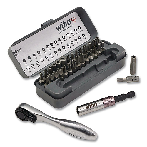 Wiha 32-Piece GoBox Security Bit Set with Mini Ratchet (74958)