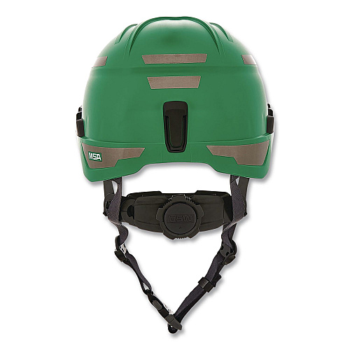 MSA V-Gard H1 Safety Helmet, Brimless, Fas-Trac III Pivot Ratchet Suspension, One Size Fits Most (6.5 to 8), Green (10194794)